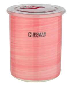 Керамическая банка C 06 002 P 0 7 л с крышкой розового цвета Guffman