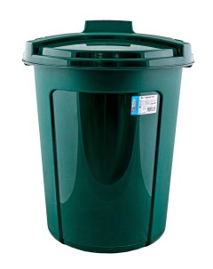 Бак мусорный круглый геркулес темно зеленый пластик 45л h575d465 мм 1 шт Эльфпласт