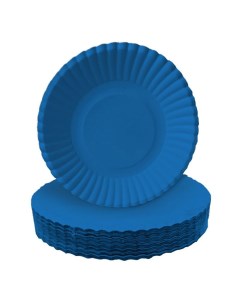 Тарелки одноразовые бумажные синие d 18 5 см 50 шт Gratias