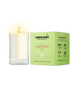 Свеча ароматическая для дома Mango Kiwi парфюмированная в стакане Medori