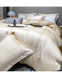 Комплект постельного белья Однотонный Жатка на резинке MENOJ004 2 двуспальный Mency