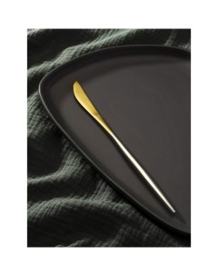 Нож столовый из нержавеющей стали Фолк h 22 см цвет золотой серебряная ручка Magistro