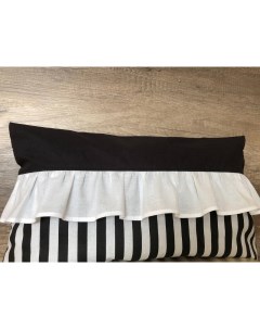 Подушка декоративная белая чёрная прямоугольная 28x48 см на кровать диван Станка