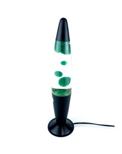 Лава лампа с черным основанием и зеленым воском 34 5 см Nobrand