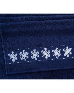 Полотенце Снежинки 80x50см синий Barkas