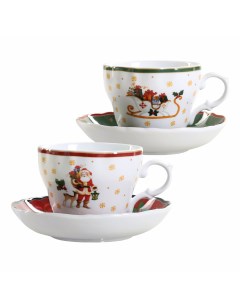 Чайный набор Christmas 2 персоны 4 предмета Porcelana bogucice