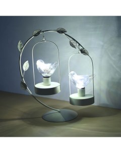 Светильник декоративный 34 см металл стекло белый Птицы Fantastic Birds Kuchenland