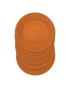 Тарелки одноразовые бумажные оранжевые d 23 см 6 шт Gratias