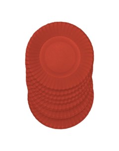 Тарелки одноразовые бумажные красные d 23 см 6 шт Gratias
