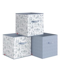 Коробки стеллажные для хранения вещей TI BOX KSK 3 шт 31х31х31 см Valiant