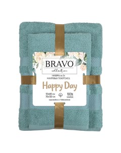 Набор банный полотенец Happy Day 50х80 70х130 мятный Bravo