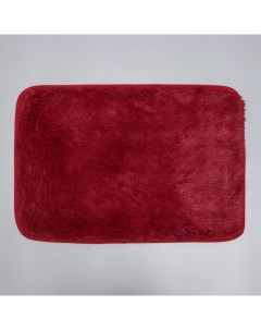 Коврик для ванной прямоугольный Пушистик 40x60 см цвет бордовый Доляна