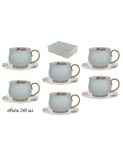 Чайный набор на 6 персон 12 предметов чашки 240мл блюдца Lenardi