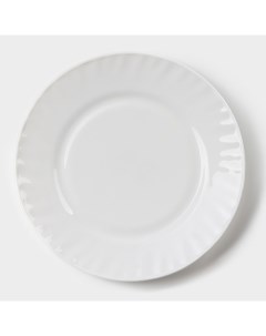 Тарелка десертная Регал 9292354 d 20 см стеклокерамика белый Avvir
