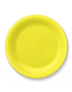 Тарелка одноразовая желтый 50 шт 18 см картон Кит