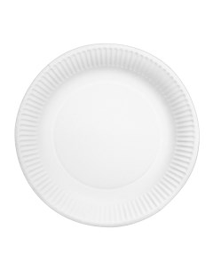 Тарелка одноразовая 50 шт 18 см картон белый Кит