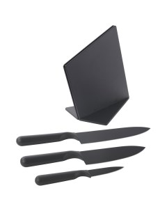 Набор ножей Эмфёра с подставкой 3 ножа черный Ikea