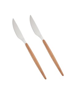 Нож столовый 2 шт сталь пластик коричневый Oslo Kuchenland