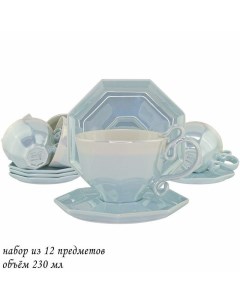 Чайный набор на 6 персон 12 предметов чашки 230мл блюдца Lenardi