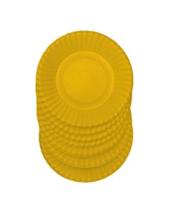 Тарелки одноразовые бумажные желтые d 23 см 6 шт Gratias