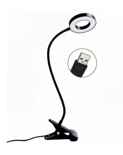 Лампа светодиодная настольная 48LED с прищепкой 502 черная без блока питания Nobrand