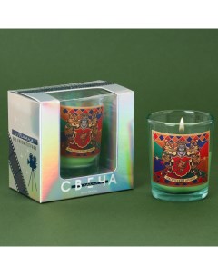 Новогодняя свеча в стакане Магический аромат сосна высота 6 см Зимнее волшебство