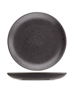 Тарелка сервировочная Оникс керамика 21 см черный Дымов