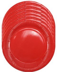 Тарелка одноразовая 50 шт 18 см картон красный Кит