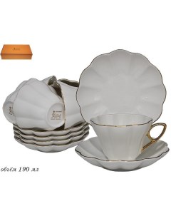 Чайный набор на 6 персон 12 предметов чашки 190мл блюдца Lenardi