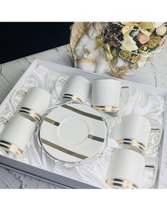 Чайный набор на 6 персон 12 предметов Эллада чашки 240мл блюдца Lenardi