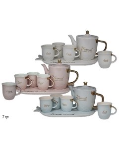 Чайный набор 6 предметов чайник чашки 250мл подставка Lenardi