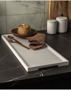 Декоративный кухонный поднос Dorian Long L 50x20 см бетон серый матовый Musko home