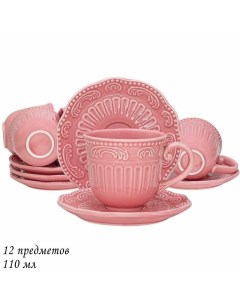 Кофейный набор на 6 персон 12 предметов Бавария чашки 110мл блюдца керамика Lenardi