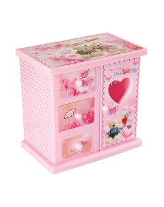 Шкатулка музыкальная Розовый шкафчик с сюрпризами 18х18х12 см Look&buy