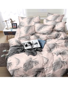 Комплект постельного белья Тропики на розовом 2сп евро Rossi