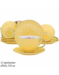 Чайный набор на 6 персон 12 предметов чашки 250мл блюдца Lenardi