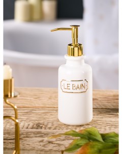 Дозатор для жидкого мыла Le Bаin blаnc 7x7x20 5 см цвет белый и золотой Wess