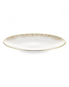 Тарелка для вторых блюд Сверкающее золото 28 см белая Narumi