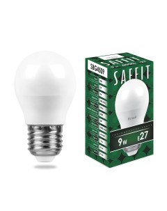Лампа светодиодная LED 9вт Е27 белый матовый шар код 55083 1шт Feron