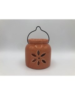 Керамический подсвечник оранжевый 13 см Kaemingk
