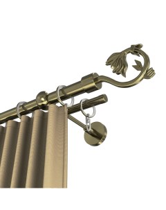 Карниз двухрядный для штор и тюля 140см D20 и 16 мм ОСТ бронза наконечник Крокус Уют