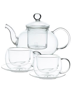 Набор чайный 2 персоны 5 предметов стекло Б Air Kuchenland