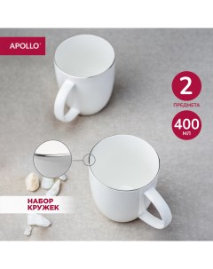 Набор кружек фарфоровых для чая и кофе Cintargo 400 мл 2 предмета Apollo