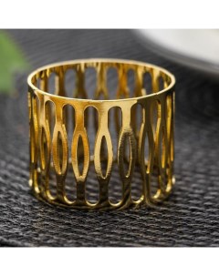 Кольцо для салфетки Плетёнка 4 5x3 5 см цвет золотой Nobrand