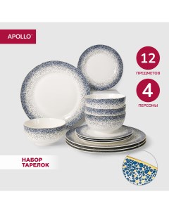 Набор столовой посуды Flamante 12 предметов 4 персоны FLT 0012 фарфор Apollo