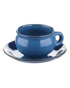 Чайная пара Крафт керамика 250 мл голубой Борисовская керамика
