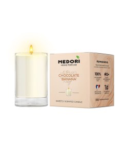 Свеча ароматическая для дома Chocolate Banana парфюмированная в стакане Medori
