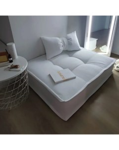 Декоративная подушка Бант интерьерная велюр белый 35х65 см Miella