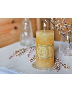 Декоративная свеча столбик крем брюле 15х8 см Омский свечной