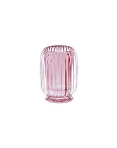 Стеклянный подсвечник пудрово розовый 12 см Edg